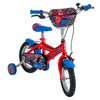 Bicicleta infantil Huffy Spider-Man Marvel roja y azul de 12 pulgadas