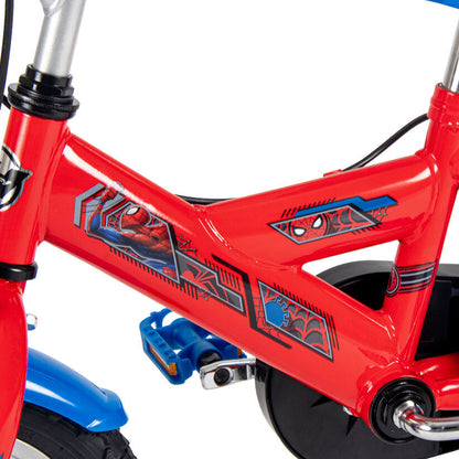 Bicicleta infantil Huffy Spider-Man Marvel roja y azul de 12 pulgadas - 11