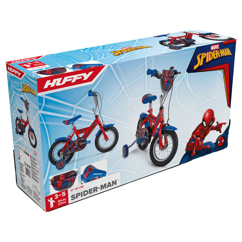 Bicicleta infantil Huffy Spider-Man Marvel roja y azul de 12 pulgadas - 13