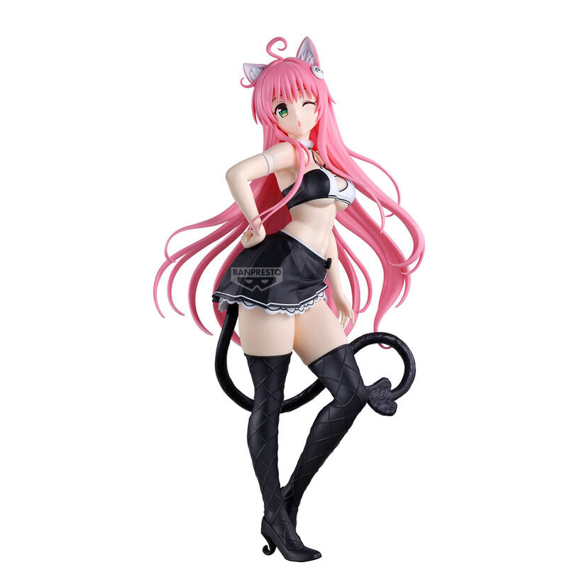 Figura de Lala Satalin Nyarls de To LOVEru Darkness con cabello rosa y cola negra