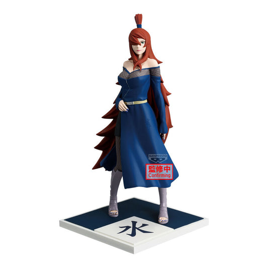 Figura de Mei Terumi Mizukage de Naruto Shippuden con vestido azul y base decorada