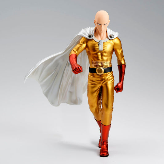 Figura de Saitama Metallic Ver. Grandista con traje dorado y capa blanca - 2