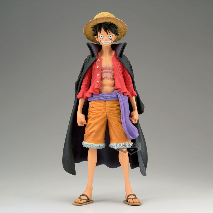 Figura de Monkey D. Luffy de One Piece con sombrero de paja y capa negra - 2