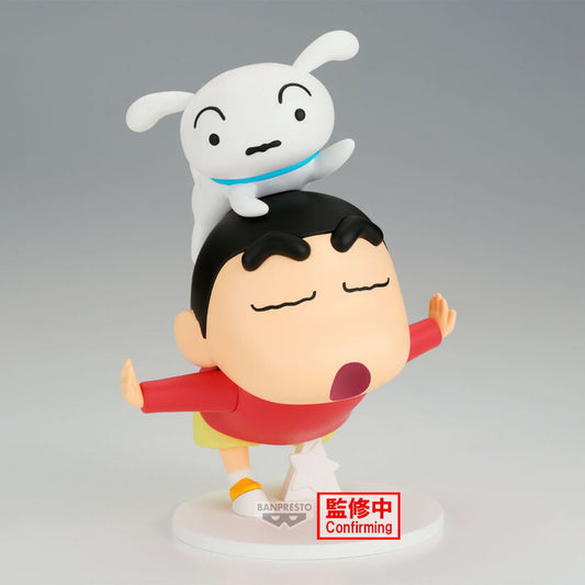 Figura Banpresto de Shinnosuke Nohara de Crayon Shin-chan con personaje blanco sobre la cabeza - 2