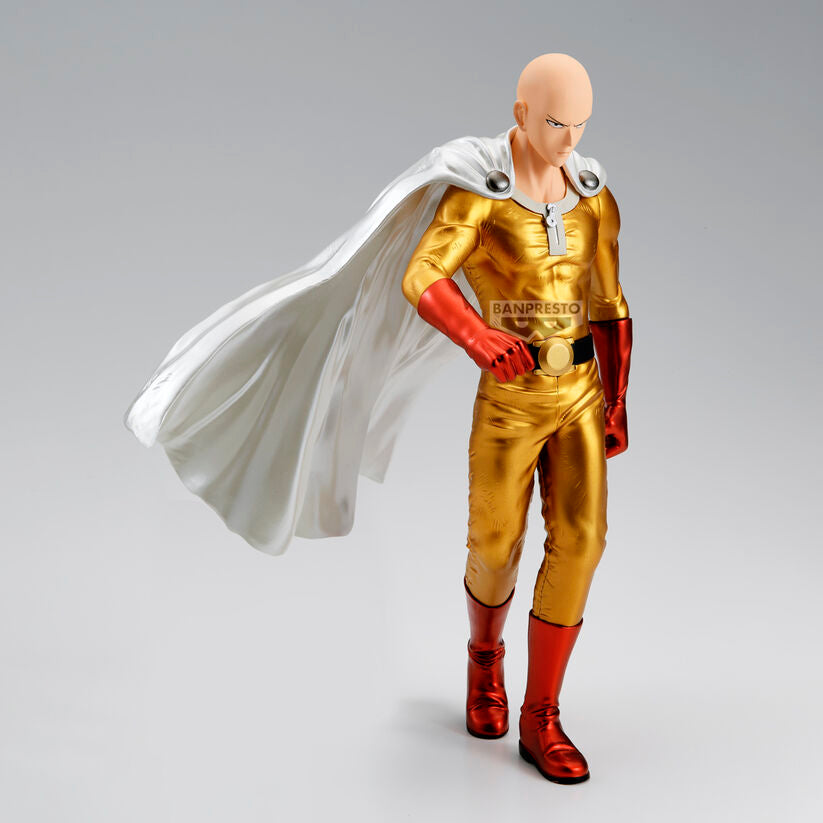 Figura de Saitama Metallic Ver. Grandista con traje dorado y capa blanca - 3