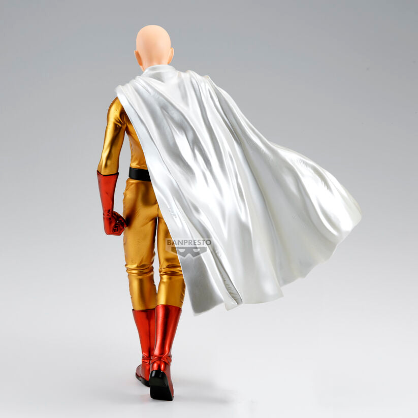 Figura de Saitama Metallic Ver. Grandista con traje dorado y capa blanca - 5