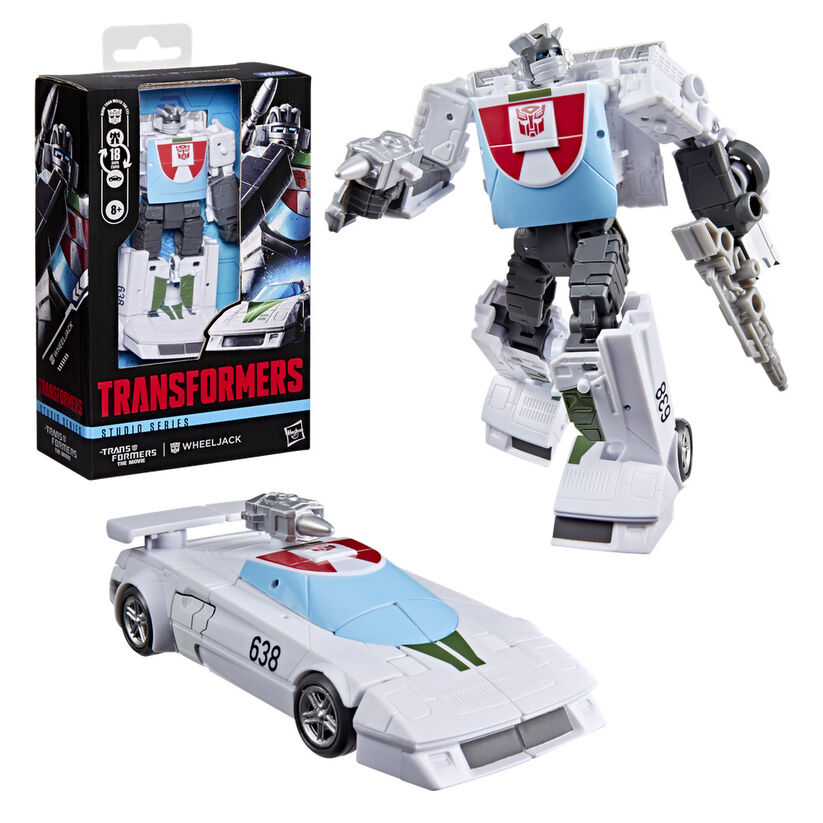 Figura articulada Wheeljack de Transformers en blanco, azul y rojo - 3