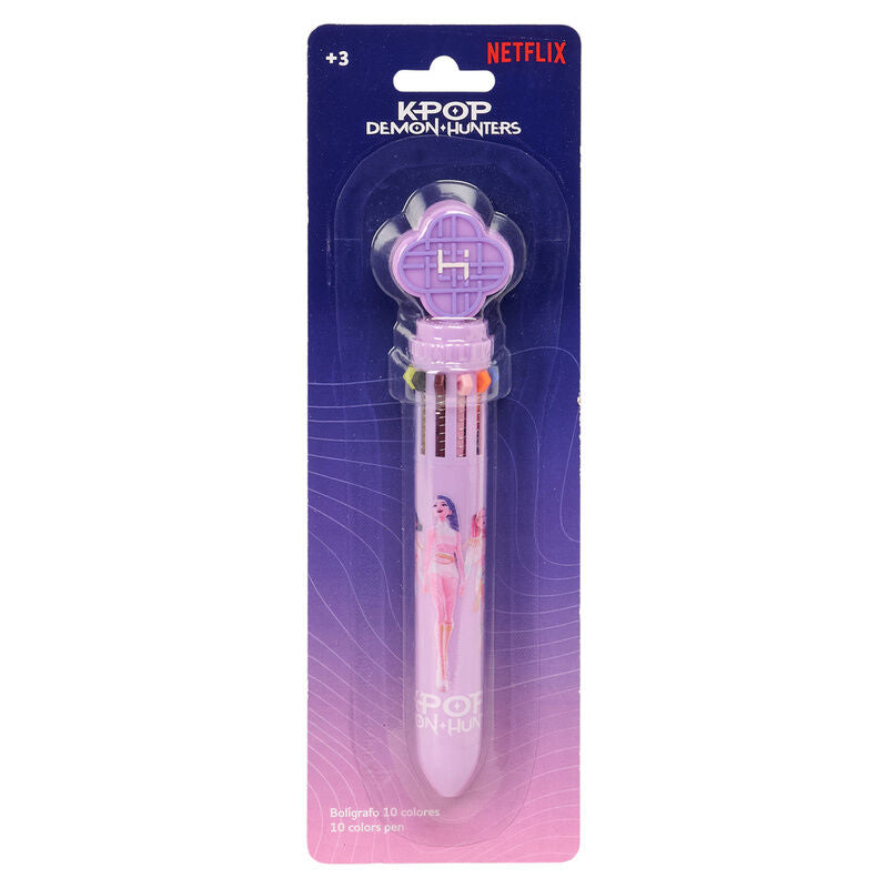 Bolígrafo multicolor rosa y lila de KPop Demon Hunters