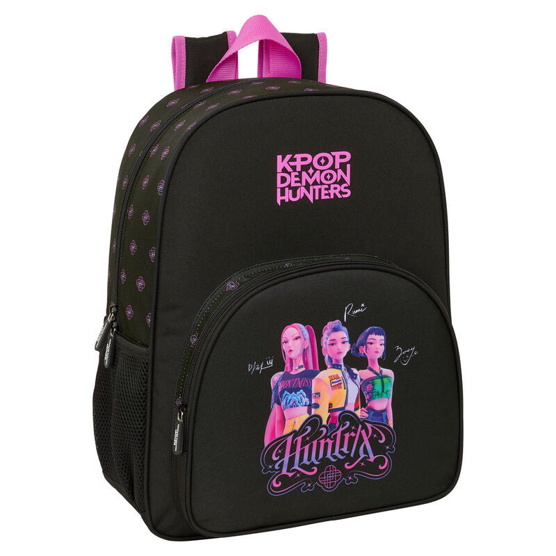 Mochila negra y rosa Kpop Demon Hunters SAFTA de 42 cm