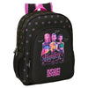 Mochila negra Kpop Demon Hunters SAFTA con estampado frontal