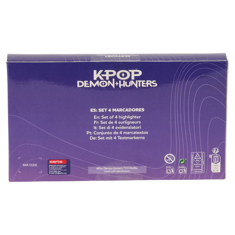 Set de 4 rotuladores fluorescentes Kpop Demon Hunters SAFTA - 2