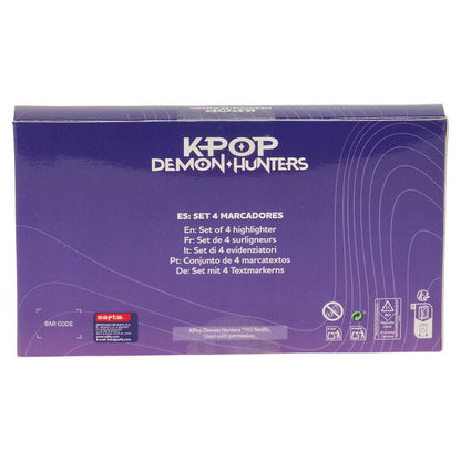 Set de 4 rotuladores fluorescentes Kpop Demon Hunters SAFTA - 2