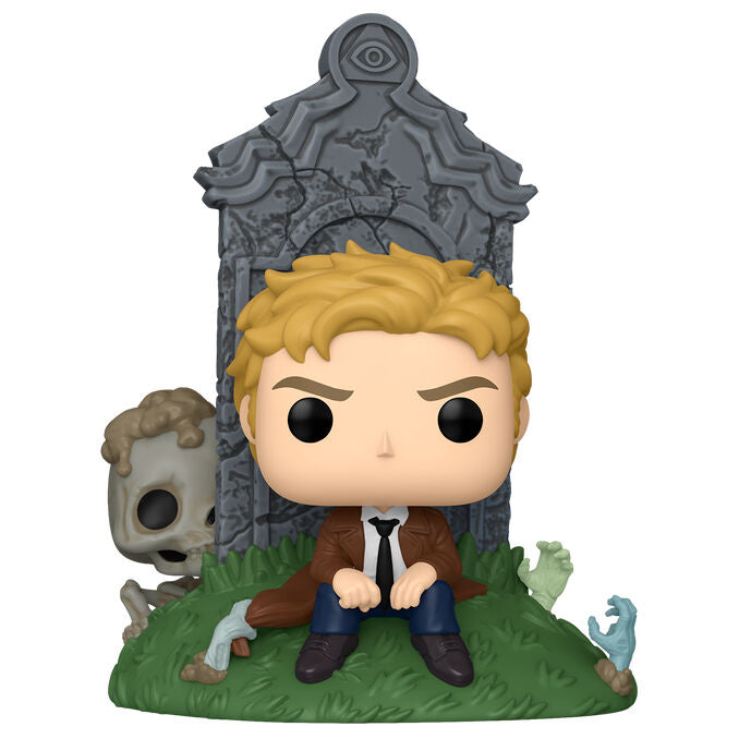 Figura Funko POP! Deluxe de Constantine sentado ante una lápida
