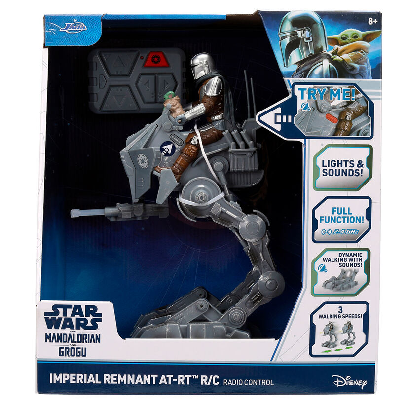 Vehículo radio control AT-RT Walker de Star Wars con Mandaloriano y Grogu