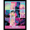 Cuadro enmarcado KPop Demon Hunters con collage de personajes coloridos