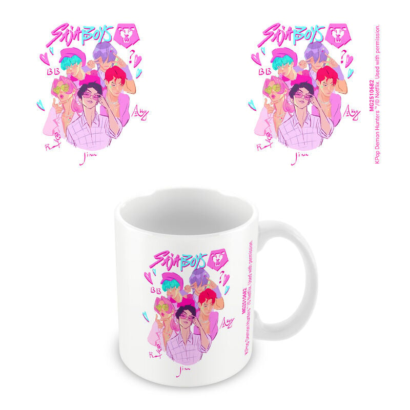 Taza blanca de cerámica Saja Boys de KPop Demon Hunters
