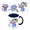 Taza de cerámica Derpy KPop Demon Hunters con personaje felino azul