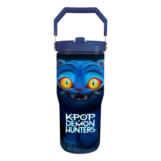 Botella Derpy de KPop Demon Hunters azul con asa y boquilla