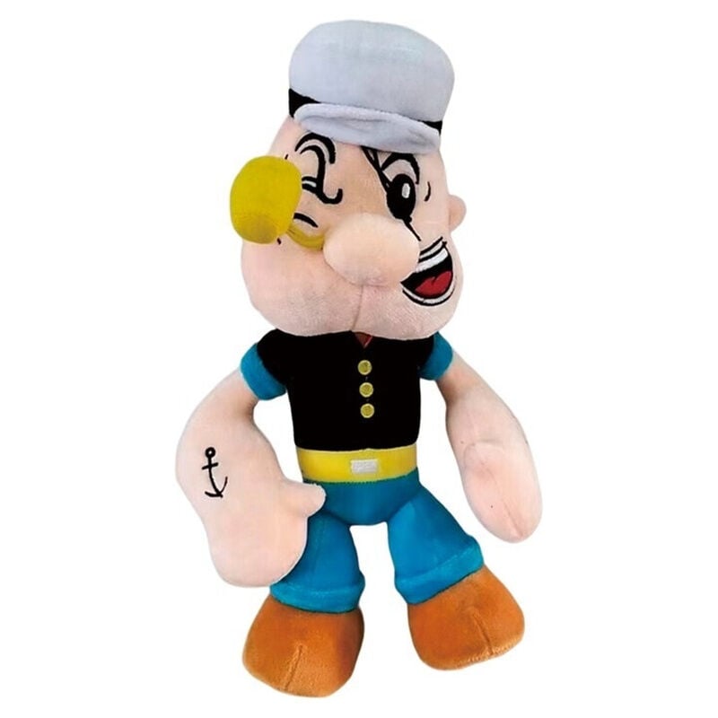 Peluche de Popeye de 32 cm con gorra blanca y ropa azul