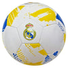 Balón de fútbol Real Madrid blanco con detalles azules y amarillos