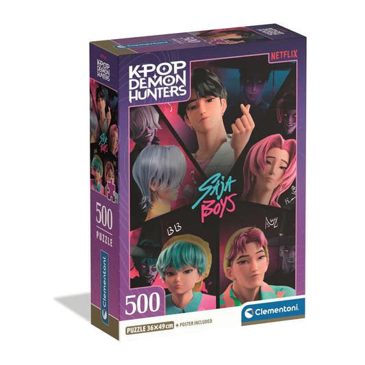 Puzzle Clementoni de 500 piezas KPop Demon Hunters con póster