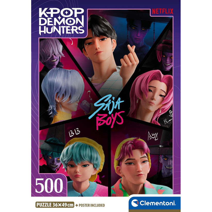 Puzzle Clementoni de 500 piezas KPop Demon Hunters con póster - 2