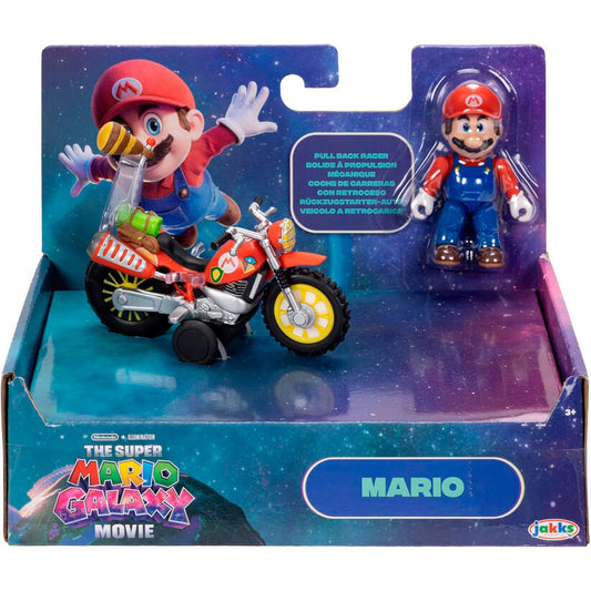 Figura de Mario con vehículo rojo de retroceso