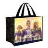 Bolsa shopping negra KPop Demon Hunters con asas y personajes
