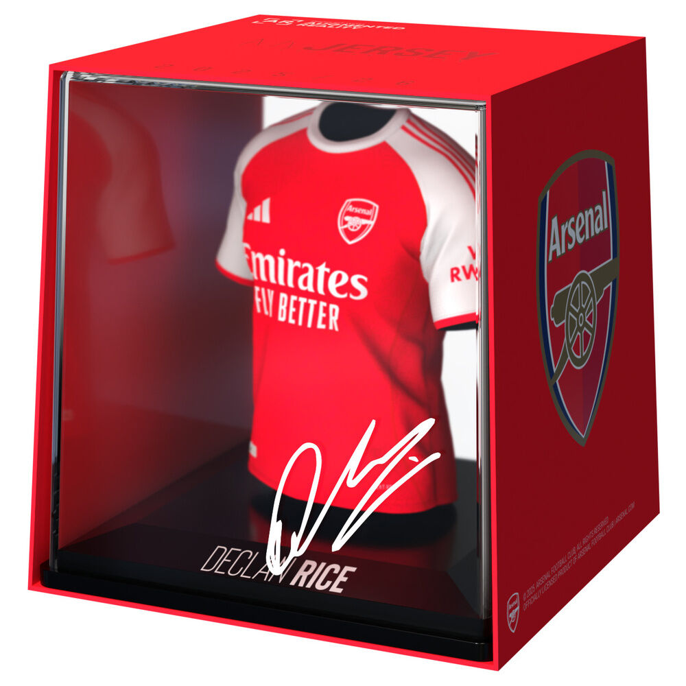 Figura mini de camiseta de Declan Rice del Arsenal en estuche