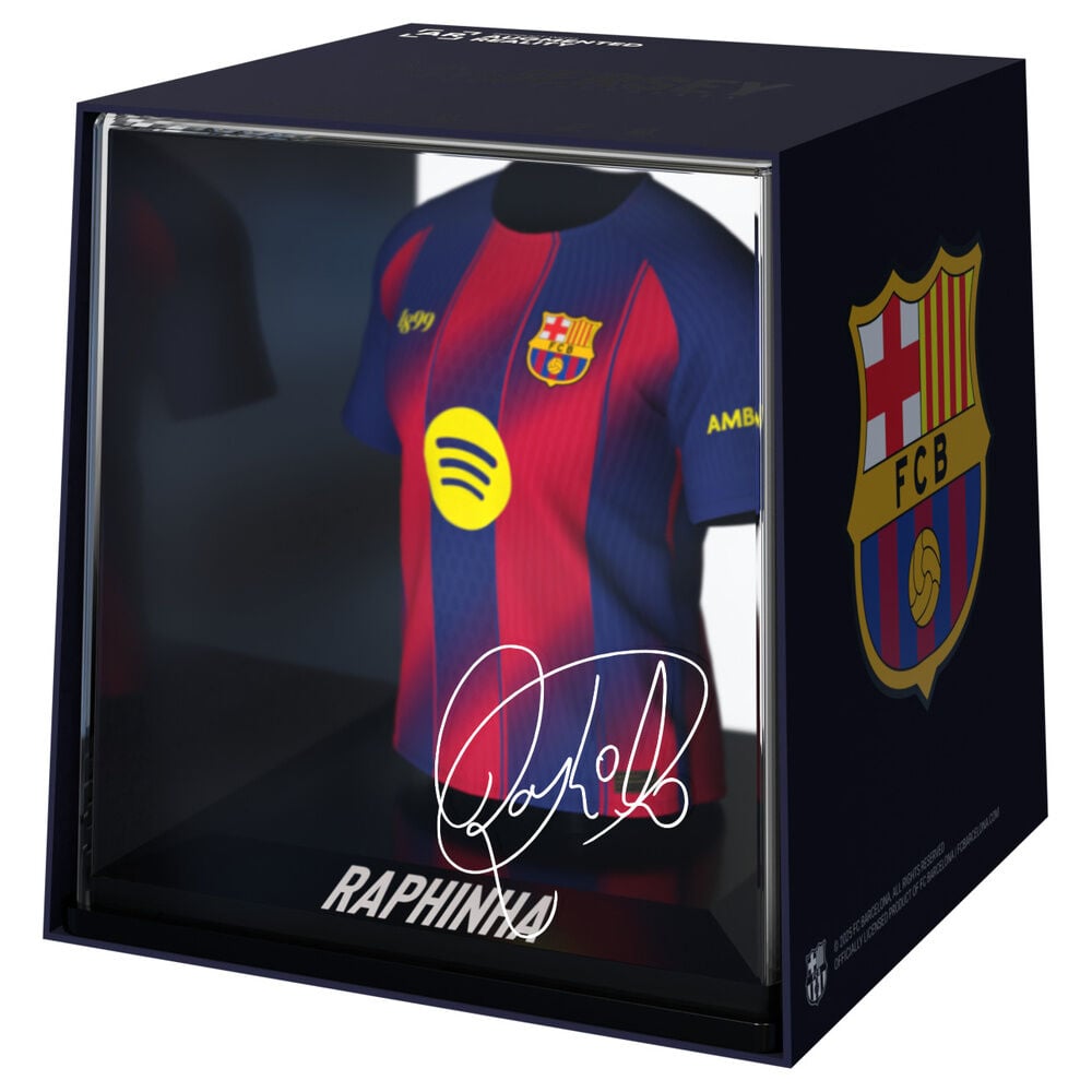 Figura mini de la camiseta de Raphinha del FC Barcelona en estuche
