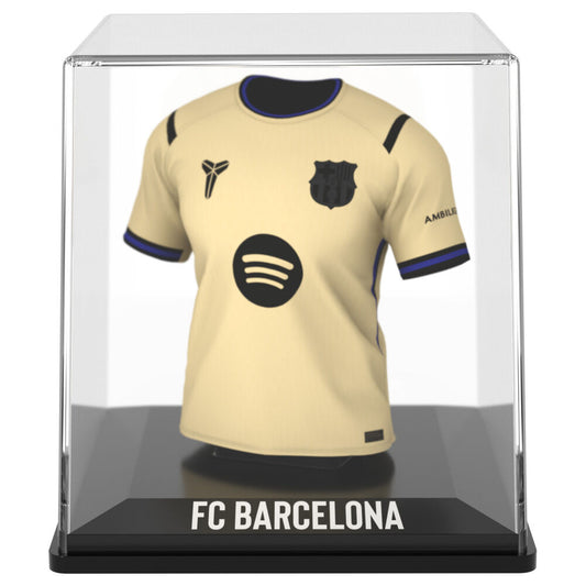 Figura mini de camiseta amarilla del FC Barcelona en estuche transparente