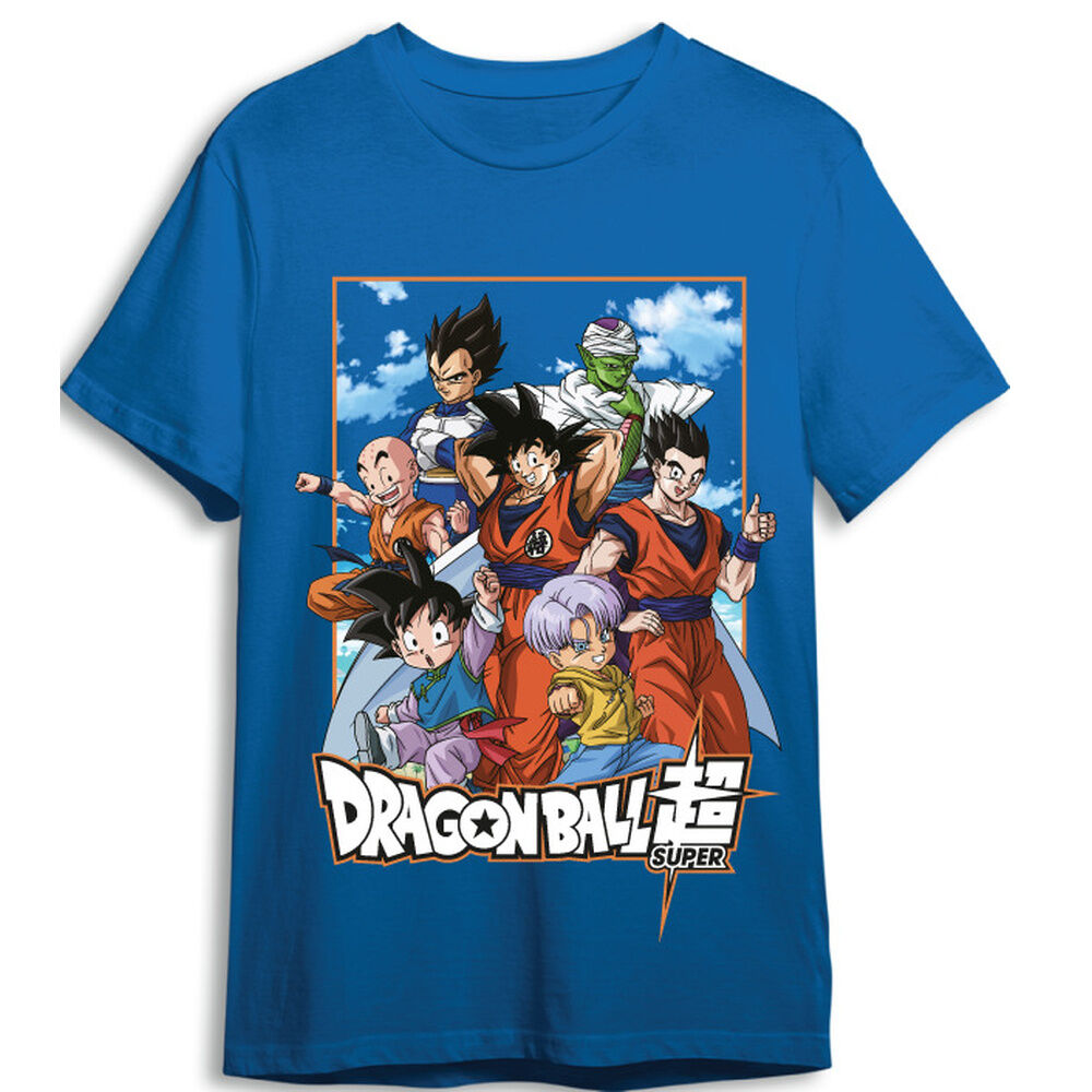 Camiseta azul de Dragon Ball Super con estampado frontal de personajes - 3