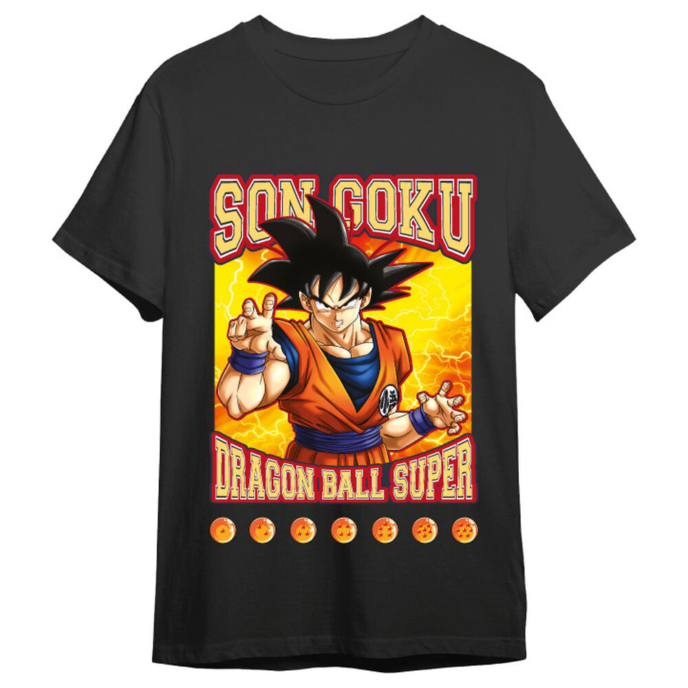 Camiseta negra de Goku de Dragon Ball Super con estampado frontal