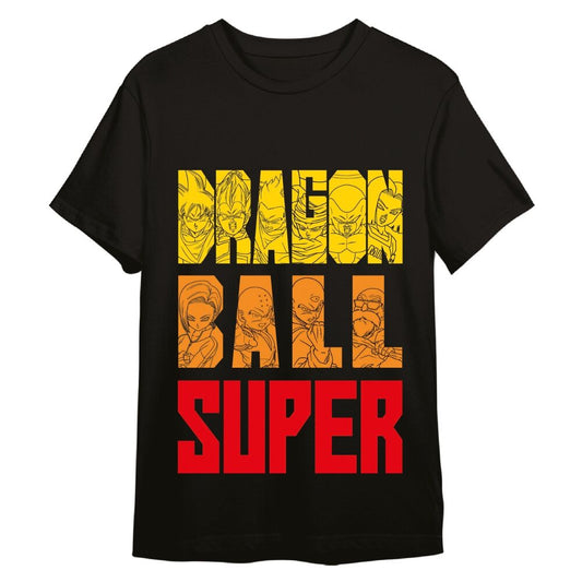 Camiseta negra Dragon Ball para adulto con personajes y letras de colores - 4