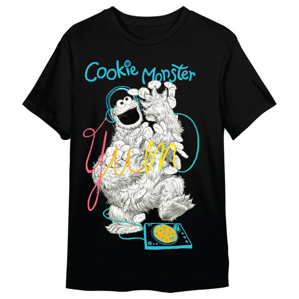 Camiseta negra de Triki Monstruo de las Galletas de Barrio Sésamo