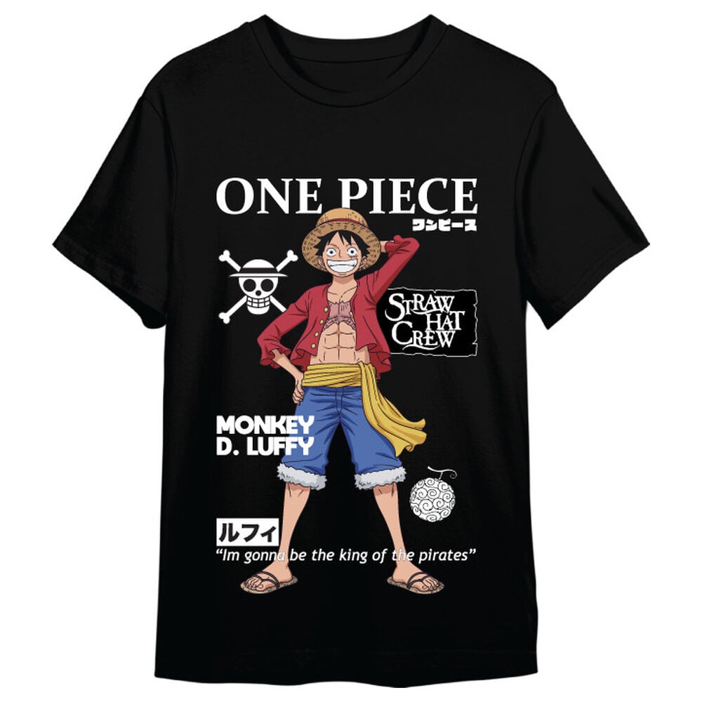 Camiseta negra de One Piece con Monkey D. Luffy - 4