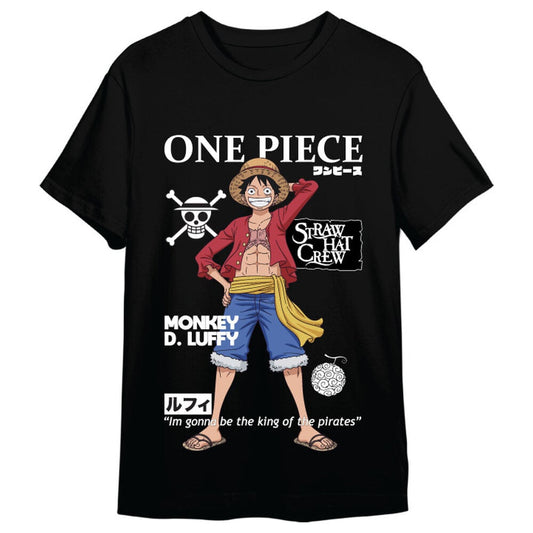 Camiseta negra de One Piece con Monkey D. Luffy - 4