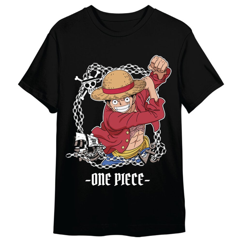Camiseta negra de One Piece con Monkey D. Luffy