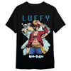 Camiseta negra de One Piece con ilustración de Monkey D. Luffy