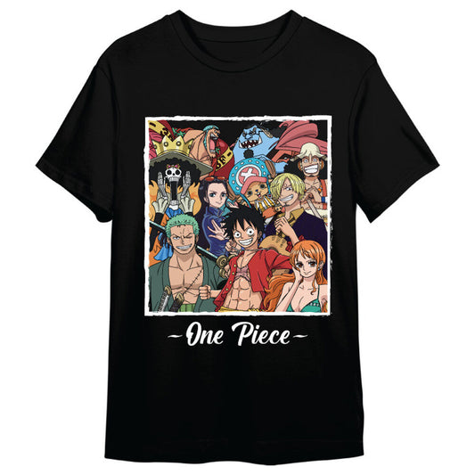 Camiseta negra de One Piece con personajes de la serie - 2