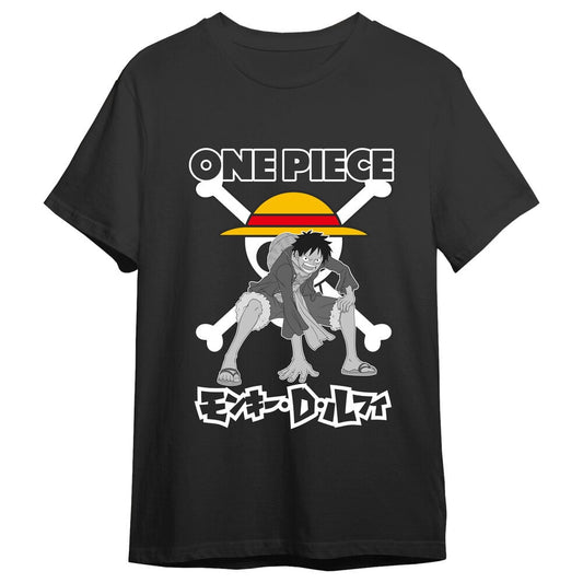 Camiseta negra de Monkey D. Luffy de One Piece