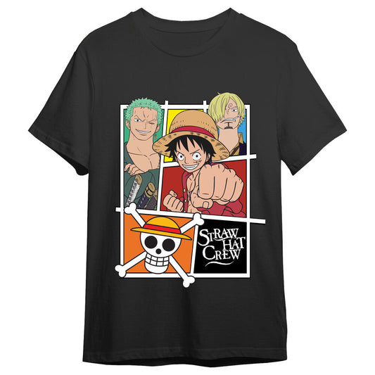 Camiseta negra de One Piece Straw Hat Crew con Luffy, Zoro y Sanji - 4