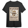 Camiseta negra de Monkey D. Luffy con estampado Wanted de One Piece