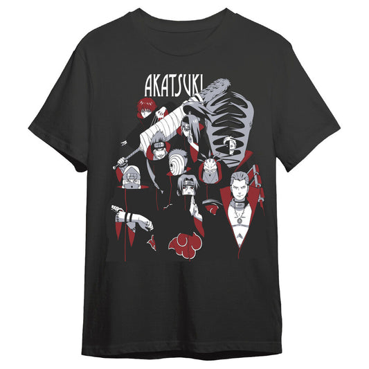Camiseta negra de Naruto Shippuden con diseño frontal de Akatsuki - 2