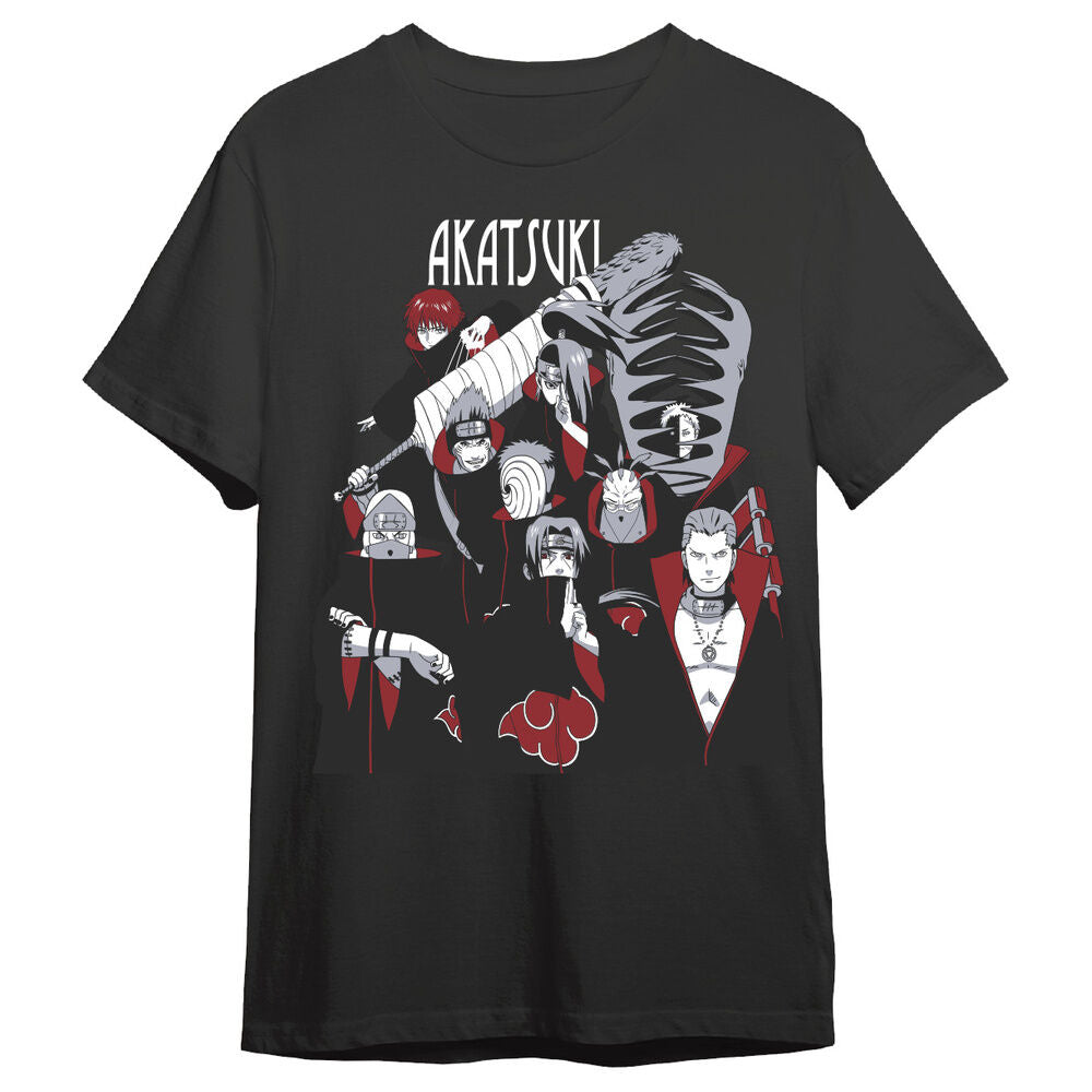 Camiseta negra de Naruto Shippuden con diseño frontal de Akatsuki - 4