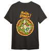Camiseta negra de Tortugas Ninja con estampado de pizza
