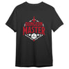 Camiseta negra Dungeon Master de Dungeons & Dragons con gráfico rojo y blanco