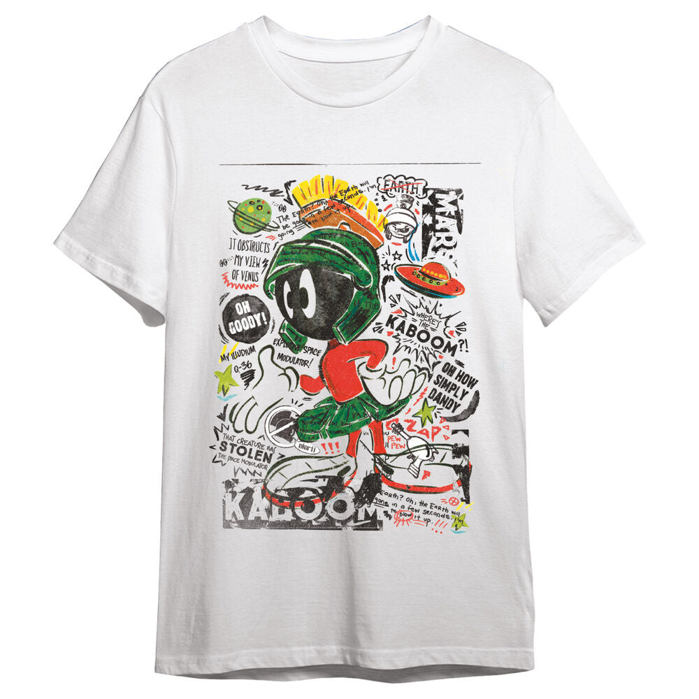 Camiseta blanca de Marvin Looney Tunes con estampado espacial
