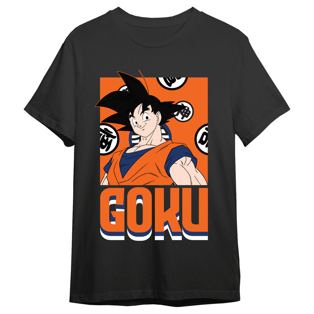 Camiseta negra de Goku de Dragon Ball Z con estampado frontal