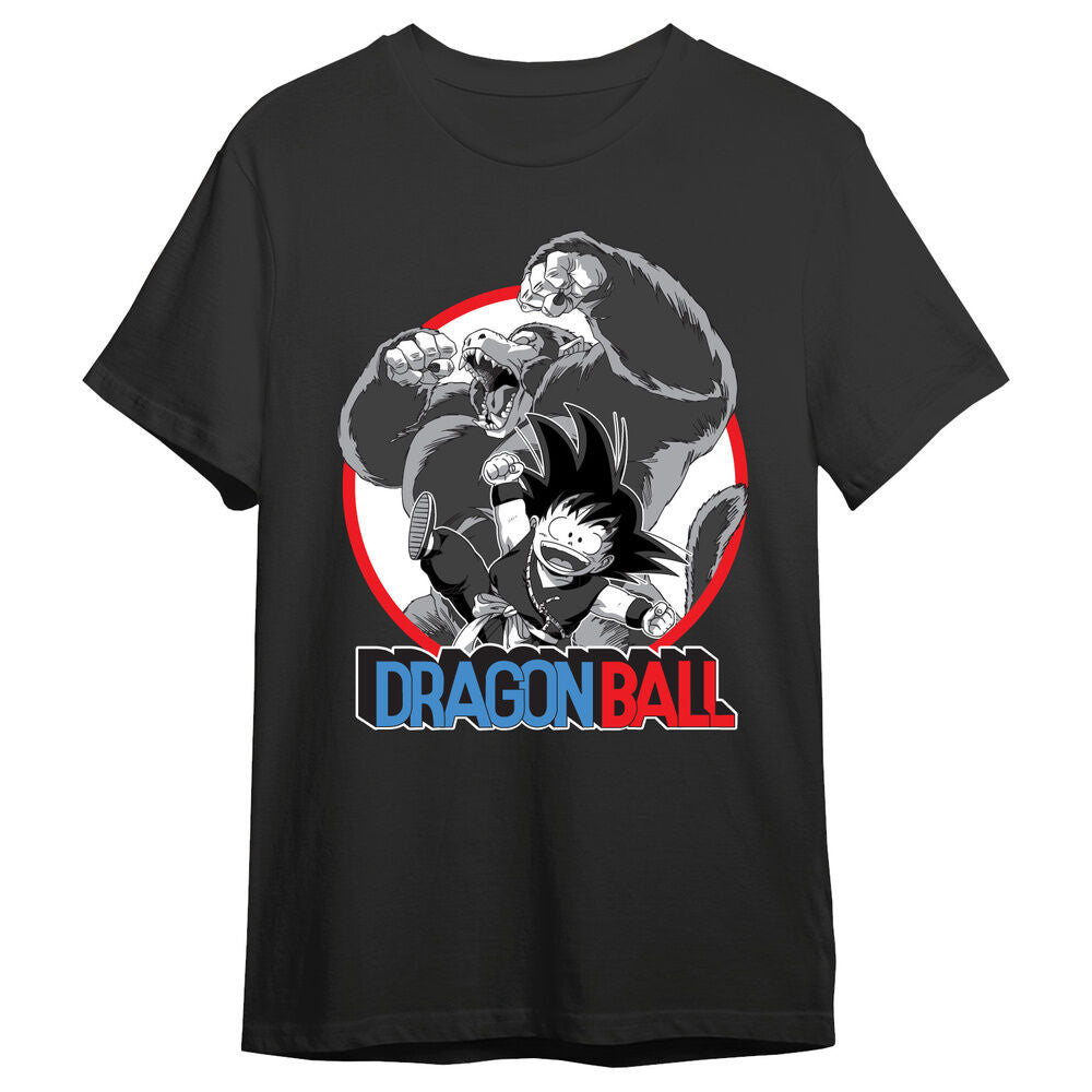 Camiseta negra de Dragon Ball con Goku y gran simio